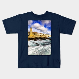 Porthleven Stormy Seas Kids T-Shirt